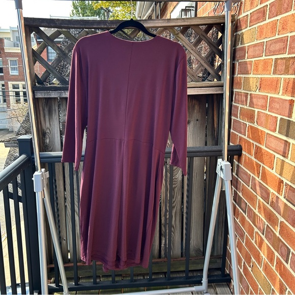 Charter Club Burgundy Faux-Wrap Dress XXL - Picture 2 of 6